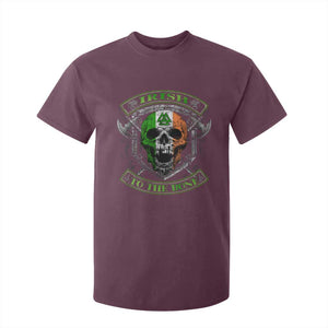 Irish Viking T Shirt For Kid Irish To The Bone Vintage Ireland Flag Skull TS11 Maroon Print Your Wear