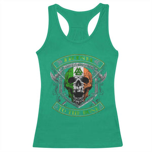 Irish Viking Racerback Tank Top Irish To The Bone Vintage Ireland Flag Skull TS11 Irish Green Print Your Wear