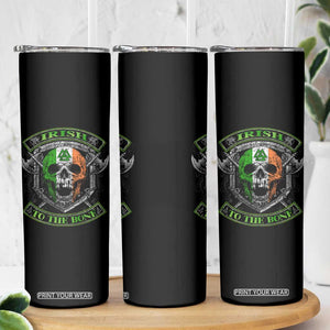 Irish Viking Skinny Tumbler Irish To The Bone Vintage Ireland Flag Skull TS11 Print Your Wear