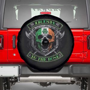 Irish Viking Spare Tire Cover Irish To The Bone Vintage Ireland Flag Skull TS11 Black Print Your Wear