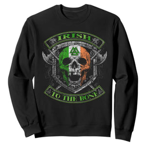 Irish Viking Sweatshirt Irish To The Bone Vintage Ireland Flag Skull TS11 Black Print Your Wear