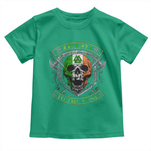 Irish Viking Toddler T Shirt Irish To The Bone Vintage Ireland Flag Skull TS11 Irish Green Print Your Wear