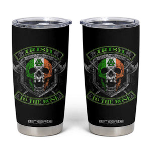 Irish Viking Tumbler Cup Irish To The Bone Vintage Ireland Flag Skull TS11 Black Print Your Wear