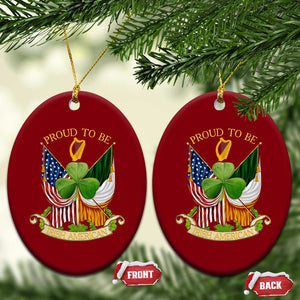Proud To Be Irish American Ceramic Ornament Vintage Ireland USA Flag Shamrock Harp TS11 Print Your Wear