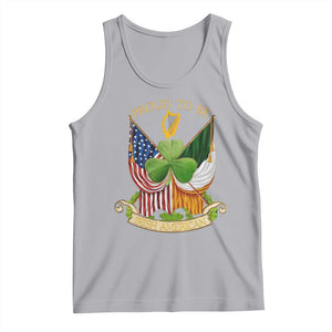 Proud To Be Irish American Tank Top Vintage Ireland USA Flag Shamrock Harp TS11 Athletic Heather Print Your Wear