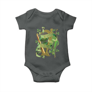 Irish Pride Baby Onesie Erin Go Bragh Harp Shamrock St Patrick's Day TS11 Dark Heather Print Your Wear
