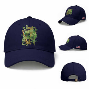 Irish Pride Baseball Cap Erin Go Bragh Harp Shamrock St Patrick's Day TS11 Baseball Cap Universal Fit Dark Blue Print Your Wear