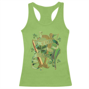 Irish Pride Racerback Tank Top Erin Go Bragh Harp Shamrock St Patrick's Day TS11 Lime Print Your Wear