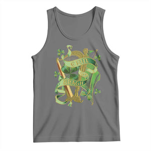 Irish Pride Tank Top Erin Go Bragh Harp Shamrock St Patrick's Day TS11 Black Heather Print Your Wear