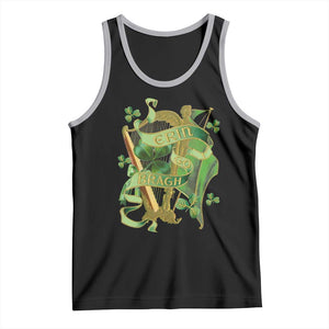Irish Pride Tank Top Erin Go Bragh Harp Shamrock St Patrick's Day TS11 Black Athletic Heather Print Your Wear