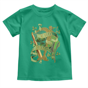 Irish Pride Toddler T Shirt Erin Go Bragh Harp Shamrock St Patrick's Day TS11 Irish Green Print Your Wear
