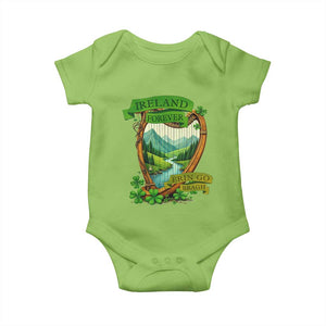 Irish Pride Baby Onesie Ireland Forever Erin Go Bragh Harp Shamrock TS11 Lime Print Your Wear
