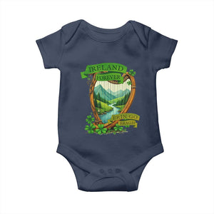 Irish Pride Baby Onesie Ireland Forever Erin Go Bragh Harp Shamrock TS11 Navy Print Your Wear