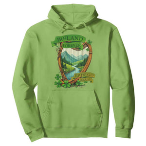 Irish Pride Hoodie Ireland Forever Erin Go Bragh Harp Shamrock TS11 Lime Print Your Wear