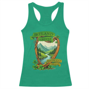 Irish Pride Racerback Tank Top Ireland Forever Erin Go Bragh Harp Shamrock TS11 Irish Green Print Your Wear