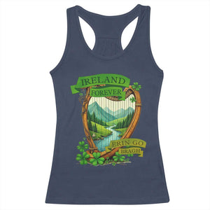 Irish Pride Racerback Tank Top Ireland Forever Erin Go Bragh Harp Shamrock TS11 Navy Print Your Wear