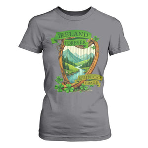 Irish Pride T Shirt For Women Ireland Forever Erin Go Bragh Harp Shamrock TS11 Charcoal Print Your Wear