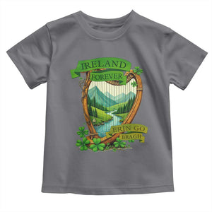 Irish Pride Toddler T Shirt Ireland Forever Erin Go Bragh Harp Shamrock TS11 Charcoal Print Your Wear