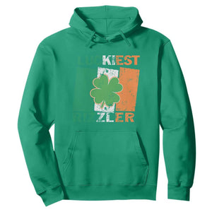Funny St Patrick's Day Luckiest Rizzler Hoodie Vintage Ireland Flag Shamrock TS11 Irish Green Print Your Wear