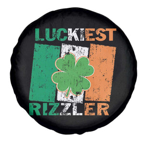 Funny St Patrick's Day Luckiest Rizzler Spare Tire Cover Vintage Ireland Flag Shamrock TS11 Print Your Wear