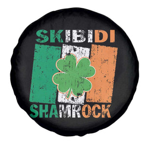 Funny St Patrick's Day Skibidi Shamrock Spare Tire Cover Vintage Ireland Flag Shamrock TS11 Print Your Wear