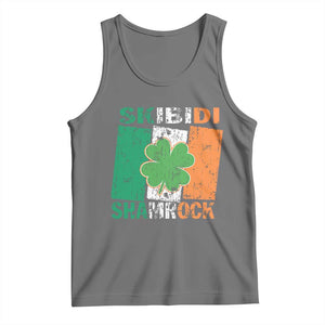 Funny St Patrick's Day Skibidi Shamrock Tank Top Vintage Ireland Flag Shamrock TS11 Black Heather Print Your Wear