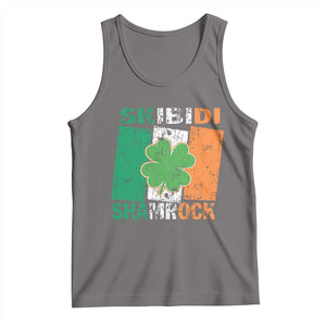 Funny St Patrick's Day Skibidi Shamrock Tank Top Vintage Ireland Flag Shamrock TS11 Deep Heather Print Your Wear