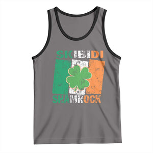 Funny St Patrick's Day Skibidi Shamrock Tank Top Vintage Ireland Flag Shamrock TS11 Deep Heather Black Print Your Wear