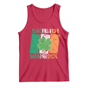 Funny St Patrick's Day Skibidi Shamrock Tank Top Vintage Ireland Flag Shamrock TS11 Red Print Your Wear
