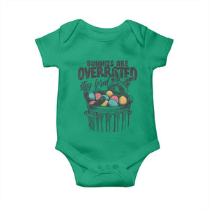 Funny Easter Day Racoon Baby Onesie Bunnies Are Overrated Stay Feral Eggs TS11 Irish Green Print Your Wear