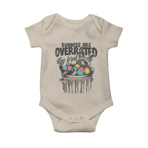Funny Easter Day Racoon Baby Onesie Bunnies Are Overrated Stay Feral Eggs TS11 Sand Print Your Wear
