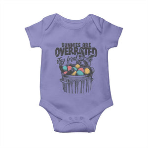 Funny Easter Day Racoon Baby Onesie Bunnies Are Overrated Stay Feral Eggs TS11 Violet Print Your Wear