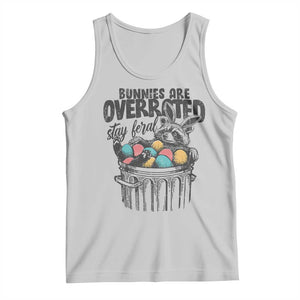 Funny Easter Day Racoon Tank Top Bunnies Are Overrated Stay Feral Eggs TS11 Ash Print Your Wear