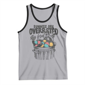 Funny Easter Day Racoon Tank Top Bunnies Are Overrated Stay Feral Eggs TS11 Athletic Heather Black Print Your Wear