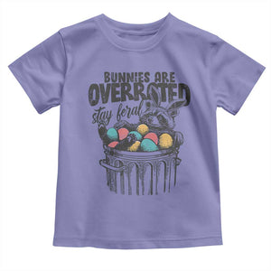 Funny Easter Day Racoon Toddler T Shirt Bunnies Are Overrated Stay Feral Eggs TS11 Violet Print Your Wear