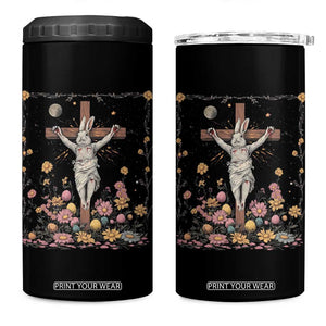 Christian Religious Easter Day Bunny Floral Christ Jesus 4 in 1 Can Cooler Tumbler TS11 One Size: 16 oz Black Print Your Wear