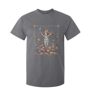 Christian Religious Easter Day Bunny Floral Christ Jesus T Shirt For Kid TS11 Charcoal Print Your Wear