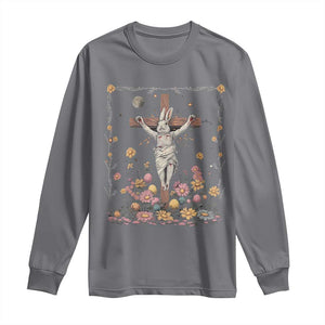 Christian Religious Easter Day Bunny Floral Christ Jesus Long Sleeve Shirt TS11 Charcoal Print Your Wear