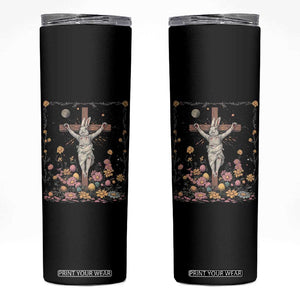 Christian Religious Easter Day Bunny Floral Christ Jesus Skinny Tumbler TS11 Black Print Your Wear