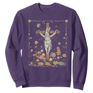 Christian Religious Easter Day Bunny Floral Christ Jesus Sweatshirt TS11 Purple Print Your Wear