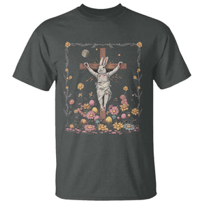 Christian Religious Easter Day Bunny Floral Christ Jesus T Shirt TS11 Dark Heather Print Your Wear