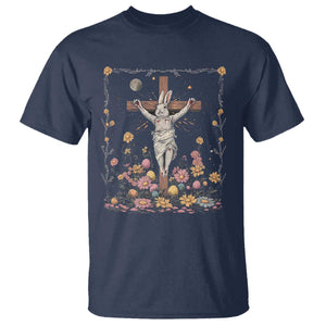 Christian Religious Easter Day Bunny Floral Christ Jesus T Shirt TS11 Navy Print Your Wear
