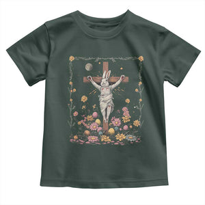 Christian Religious Easter Day Bunny Floral Christ Jesus Toddler T Shirt TS11 Dark Forest Green Print Your Wear