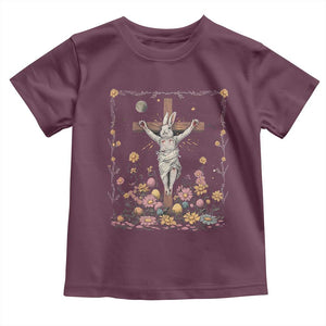 Christian Religious Easter Day Bunny Floral Christ Jesus Toddler T Shirt TS11 Maroon Print Your Wear