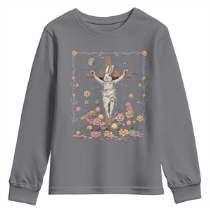 Christian Religious Easter Day Bunny Floral Christ Jesus Youth Sweatshirt TS11 Charcoal Print Your Wear