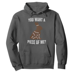 Funny You Want A Piece Of Me Hoodie Chocolate Easter Bunny TS11 Dark Heather Print Your Wear