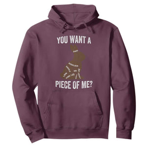 Funny You Want A Piece Of Me Hoodie Chocolate Easter Bunny TS11 Maroon Print Your Wear