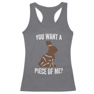 Funny You Want A Piece Of Me Racerback Tank Top Chocolate Easter Bunny TS11 Charcoal Print Your Wear