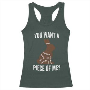 Funny You Want A Piece Of Me Racerback Tank Top Chocolate Easter Bunny TS11 Dark Forest Green Print Your Wear