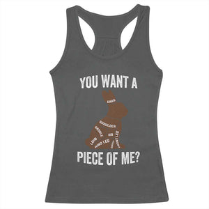 Funny You Want A Piece Of Me Racerback Tank Top Chocolate Easter Bunny TS11 Dark Heather Print Your Wear
